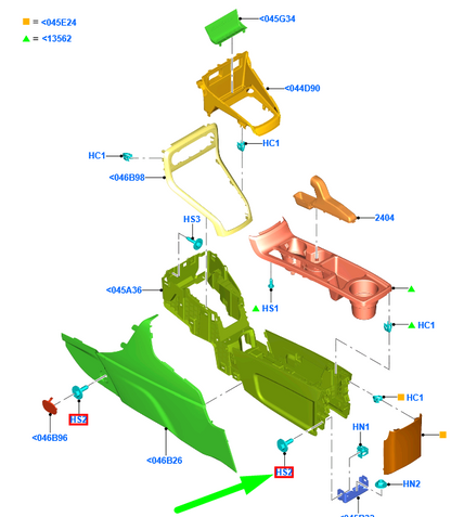 new ford ecosport mk2 bk console screw 1830074 w705134-s307 original