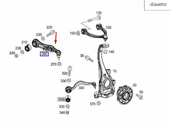 NEW MERCEDES-BENZ C W205 FRONT WISHBONE CONTROL ARM A2053308403