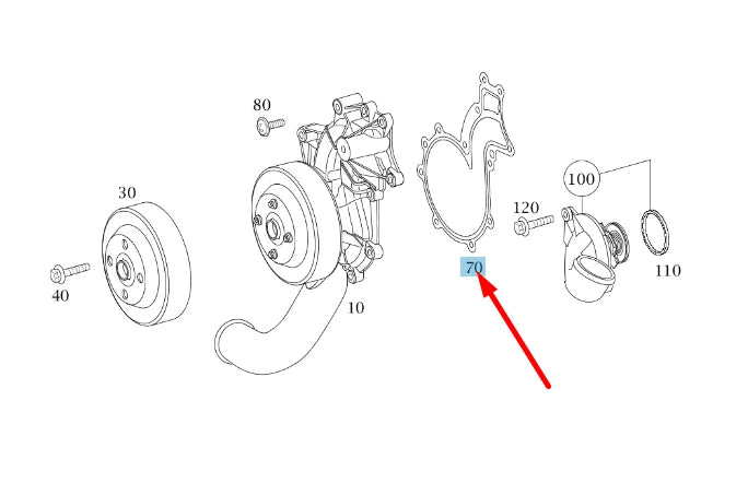 NEW MERCEDES-BENZ SLR R199 WATER PUMP GASKET A1552010180 ORIGINAL