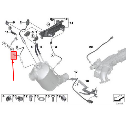 new bmw x5 e70 exhaust temperature sensor 13627805606 7805606 original