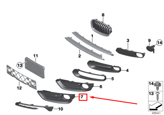 new bmw 2 f23 front bumper right fog lamp trim 7452300 51117452300 original