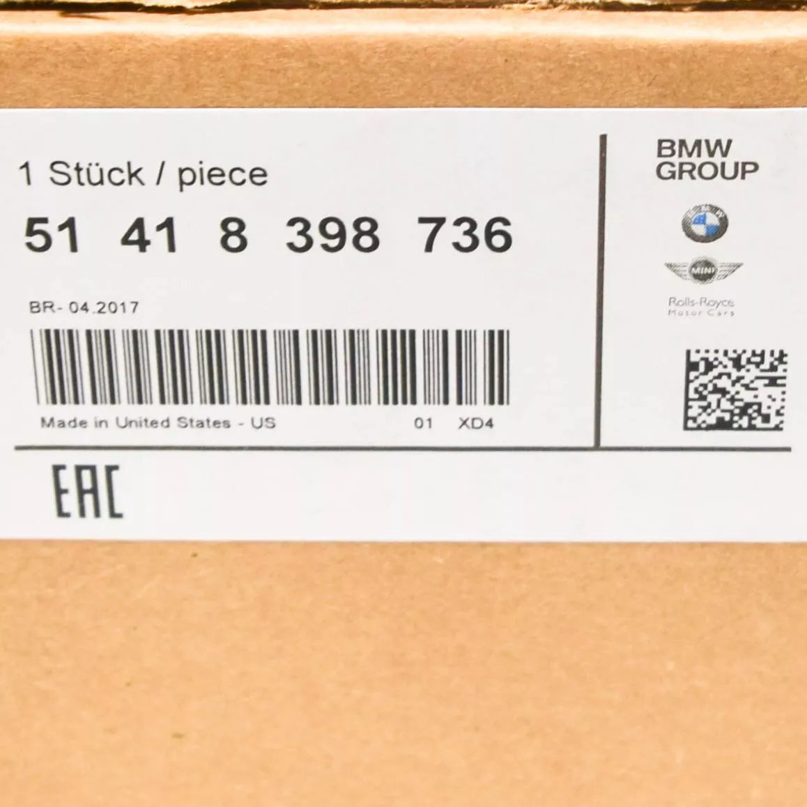 NEW BMW Z3 E36 FRONT RIGHT INSIDE DOOR PULL HANDLE 51418398736 ORIGINAL