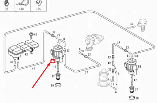 NEW MB C W203 EXHAUST GAS TURBOCHARGER PRESSURE CONVERTER A0005450527 ORIGINAL