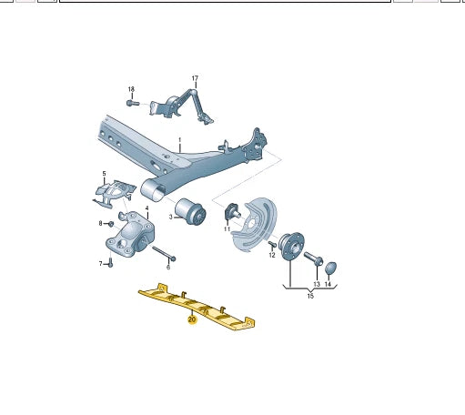 NEW AUDI A1 SPORTBACK GB REAR AXLE TRIM 2Q0501715L