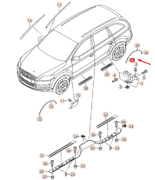 NEW AUDI Q7 4L REAR RIGHT WHEEL-ARCH FRONT WIDENING 4L0854820AGRU
