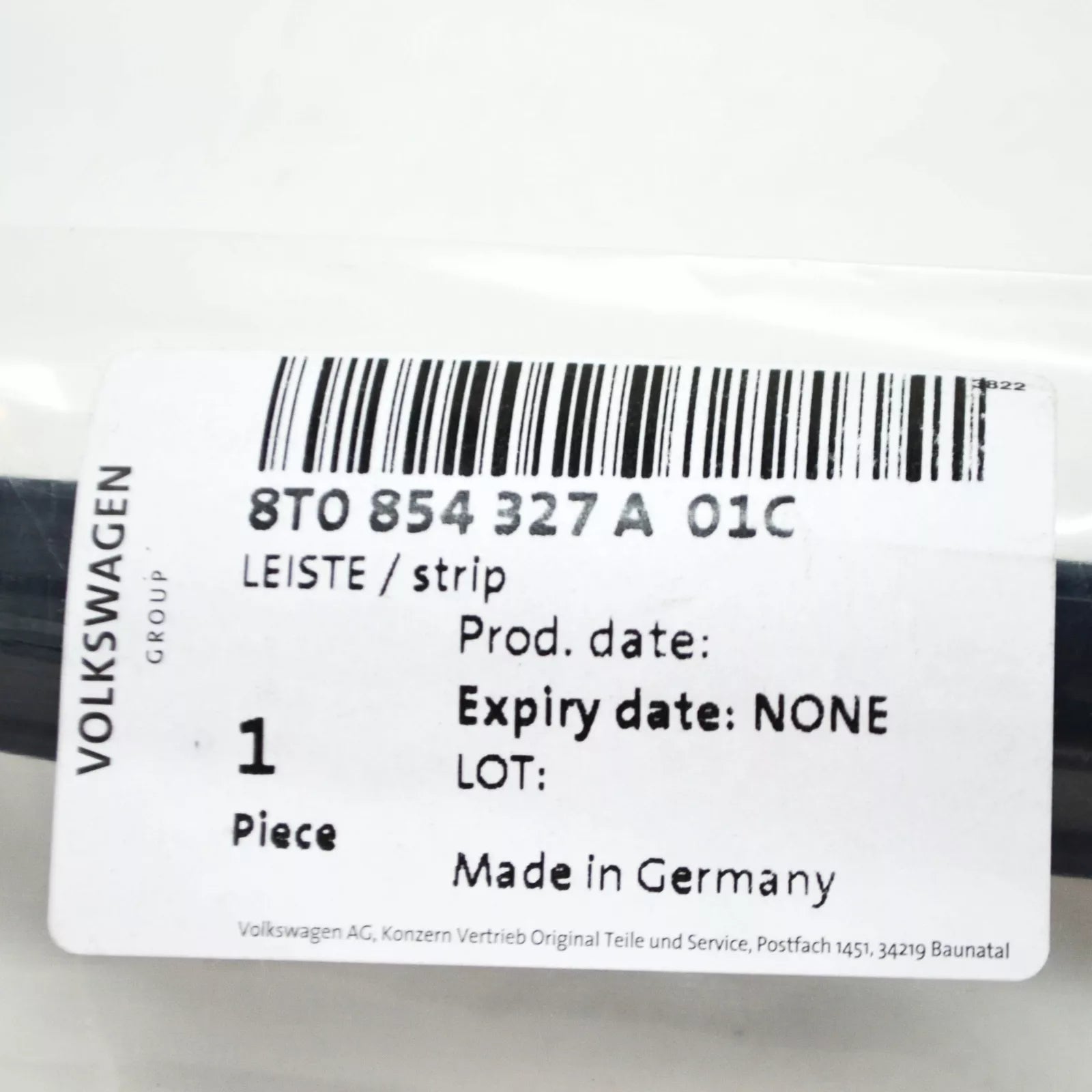 NEW AUDI A5 8T FRONT WINDSHIELD LEFT WATER DEFLECTOR 8T0854327A01C ORIGINAL