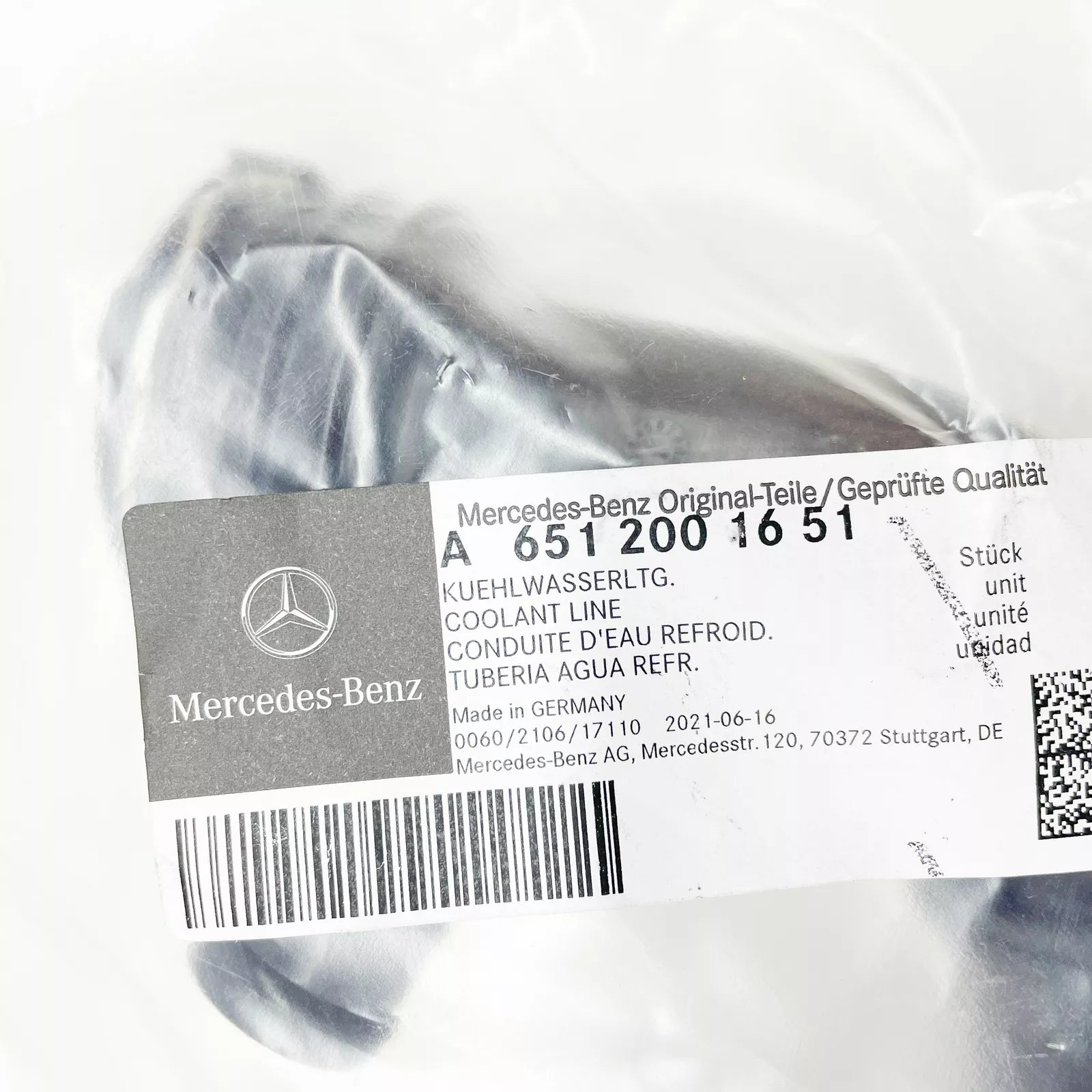 NEW MERCEDES-BENZ E W212 WATER PUMP PIPE A6512001651