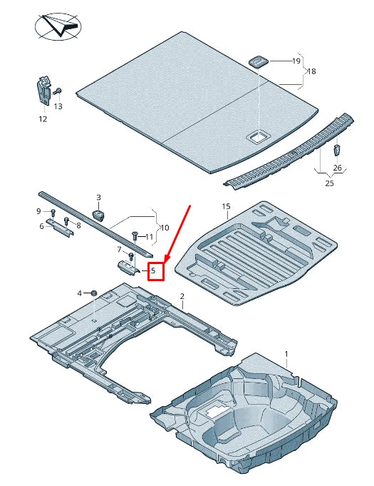 NEW AUDI A6 4A C8 REAR LEFT RETAINING STRIP BRACKET 4K9863253A