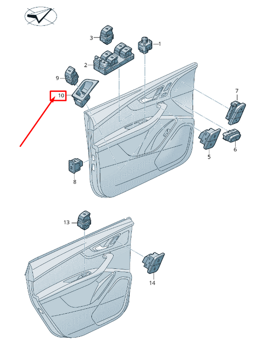 NEW AUDI Q7 4M TAILGATE OPENING SWITCH TRIM RHD 4M2959830ALF1 ORIGINAL