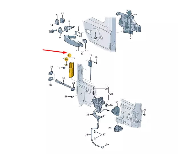NEW VW TRANSPORTER T5 SLIDING DOOR RIGHT ACTUATOR COVER 7H08431889B9 ORIGINAL