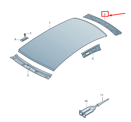 new audi q5 8r rear inner roof header panel 8r0817985 original