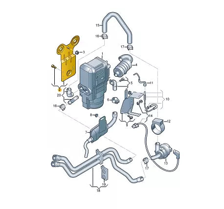 NEW VOLKSWAGEN TIGUAN AD1 AUXILIARY HEATER BRACKET 5QA898595A