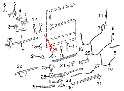 NEW MB SPRINTER 906 REAR RIGHT SLIDING DOOR BLOCK A9067660262 ORIGINAL