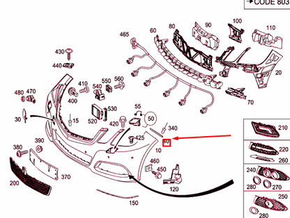 NEW MERCEDES-BENZ E W212 FRONT BUMPER RIGHT MOUNTING RAIL A2128810206 ORIGINAL
