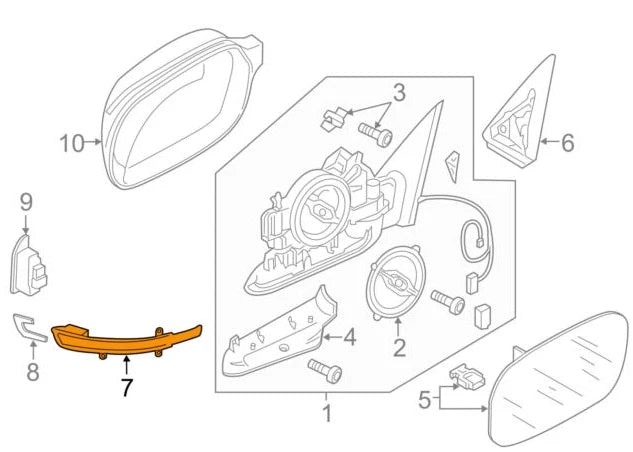 NEW AUDI A5 8T LEFT WING MIRROR TURN INDICATOR 8K0949101E