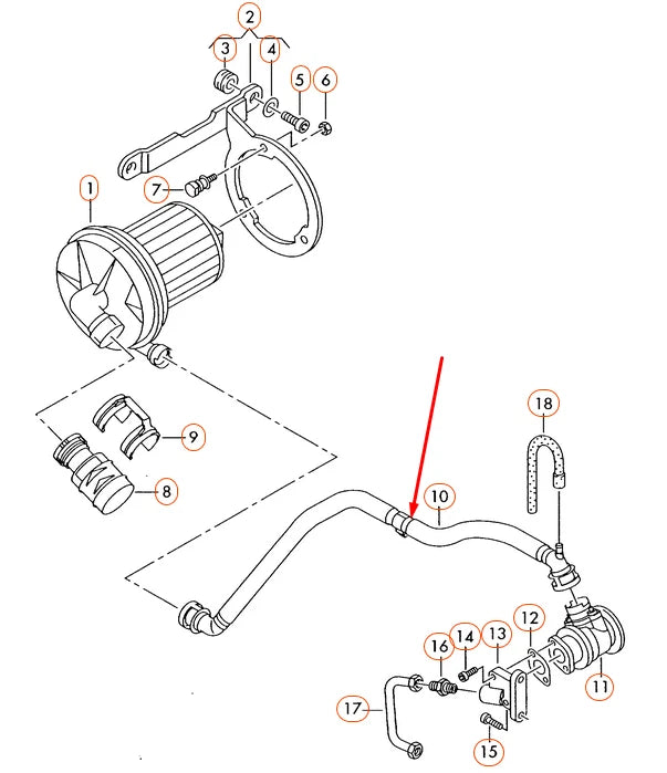 NEW VOLKSWAGEN TRANSPORTER T5 SECONDARY AIR PUMP HOSE 06A131127AB
