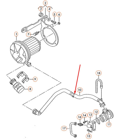 NEW VOLKSWAGEN TRANSPORTER T5 SECONDARY AIR PUMP HOSE 06A131127AB