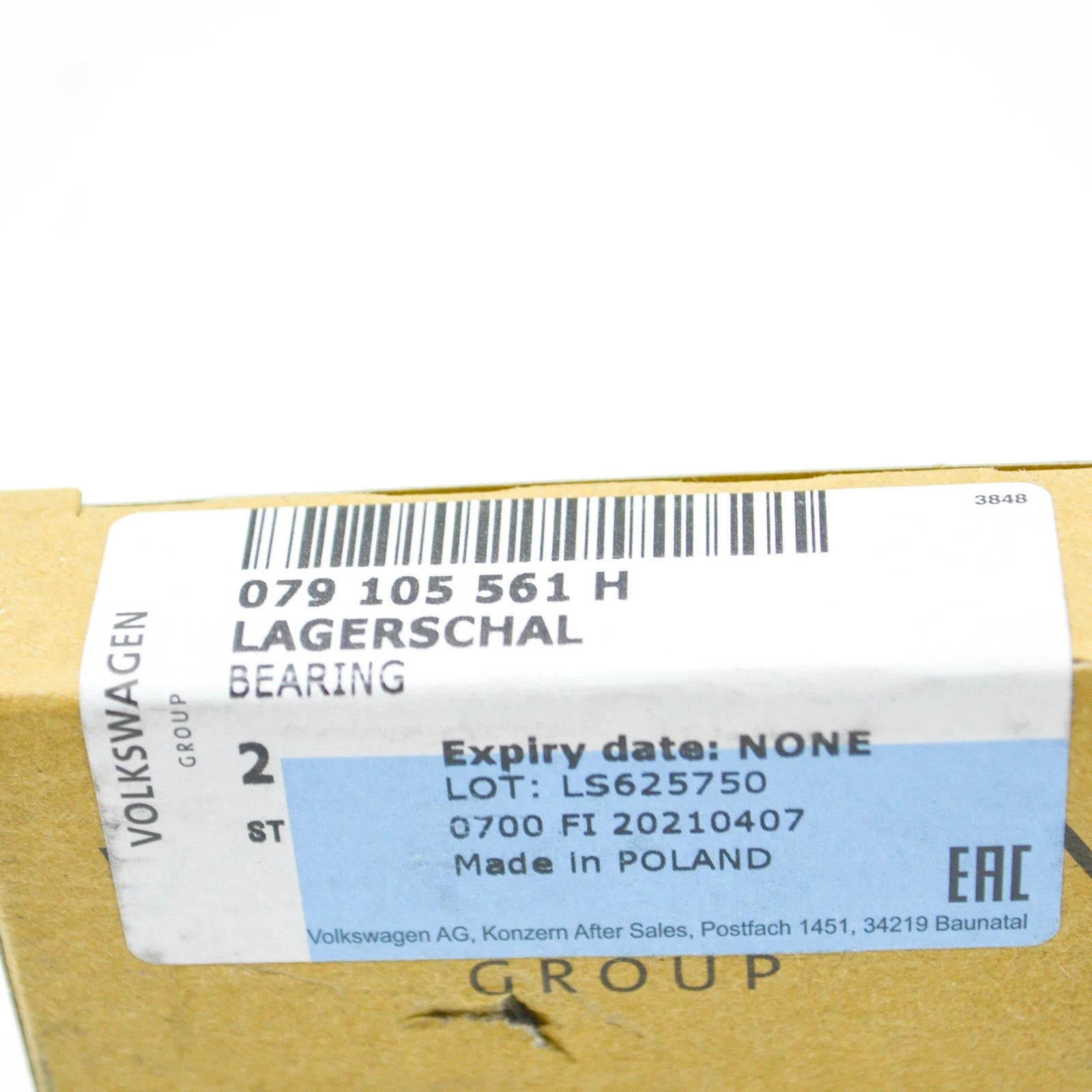 NEW AUDI A5 SPORTBACK 8T ENGINE CRANKSHAFT MAIN BEARING 079105561H ORIGINAL