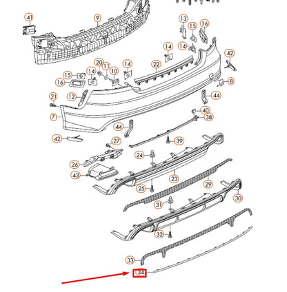 NEW AUDI A7 SPORTBACK 4G8 REAR BUMPER TRIM STRIP 4G8807443T94 ORIGINAL