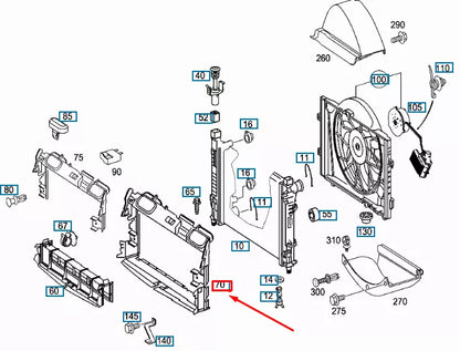 NEW MERCEDES-BENZ CLK C209 RADIATOR AIR BAFFLE DUCT A2095050530 ORIGINAL