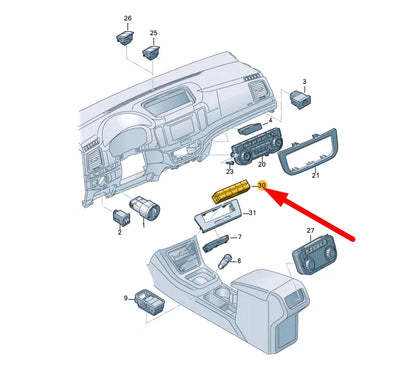 NEW VOLKSWAGEN SHARAN 7N CONTROL PANEL WITH PUSHBUTTONS 7N0927137FXSH ORIGINAL