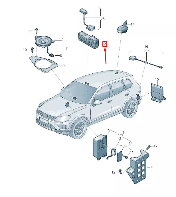 NEW VW TOUAREG 7P MK2 EMERGENCY SSSIST. CALL BUTTON 7P60356241QB