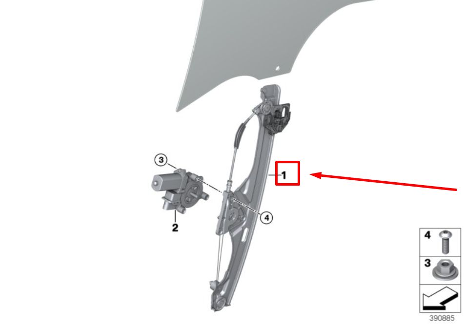 new bmw 2 f45 front left door window regulator 51337490191 7490191 original