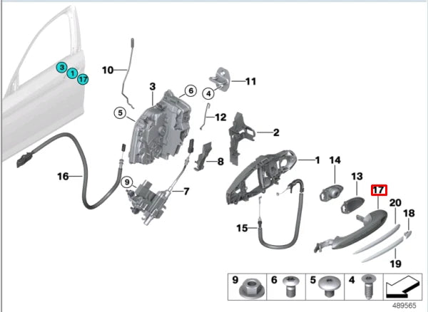 NEW BMW M5 F90 FRONT LEFT DOOR EXTERIOR HANDLE 51219491463 ORIGINAL