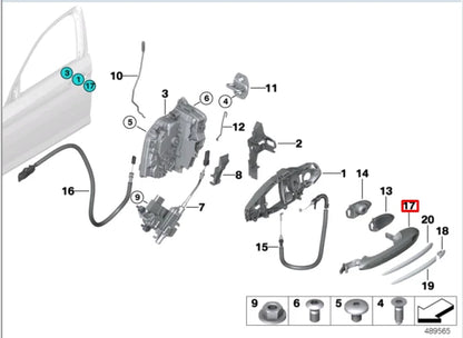 NEW BMW M5 F90 FRONT LEFT DOOR EXTERIOR HANDLE 51219491463 ORIGINAL