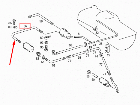 NEW MERCEDES-BENZ SALOON W123 FUEL HOSE PIPE A1164702775 2.7 PETROL ORIGINAL