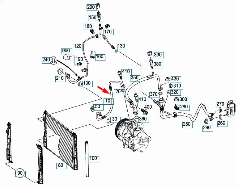 NEW MERCEDES-BENZ B-CLASS W246 AIR CONDITION HOSE A2468303415 ORIGINAL