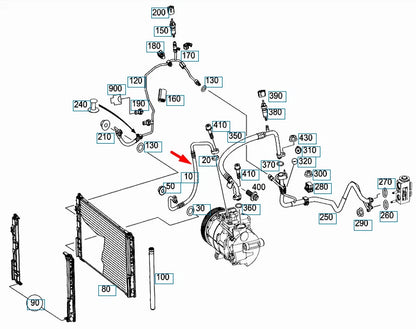 NEW MERCEDES-BENZ B-CLASS W246 AIR CONDITION HOSE A2468303415 ORIGINAL
