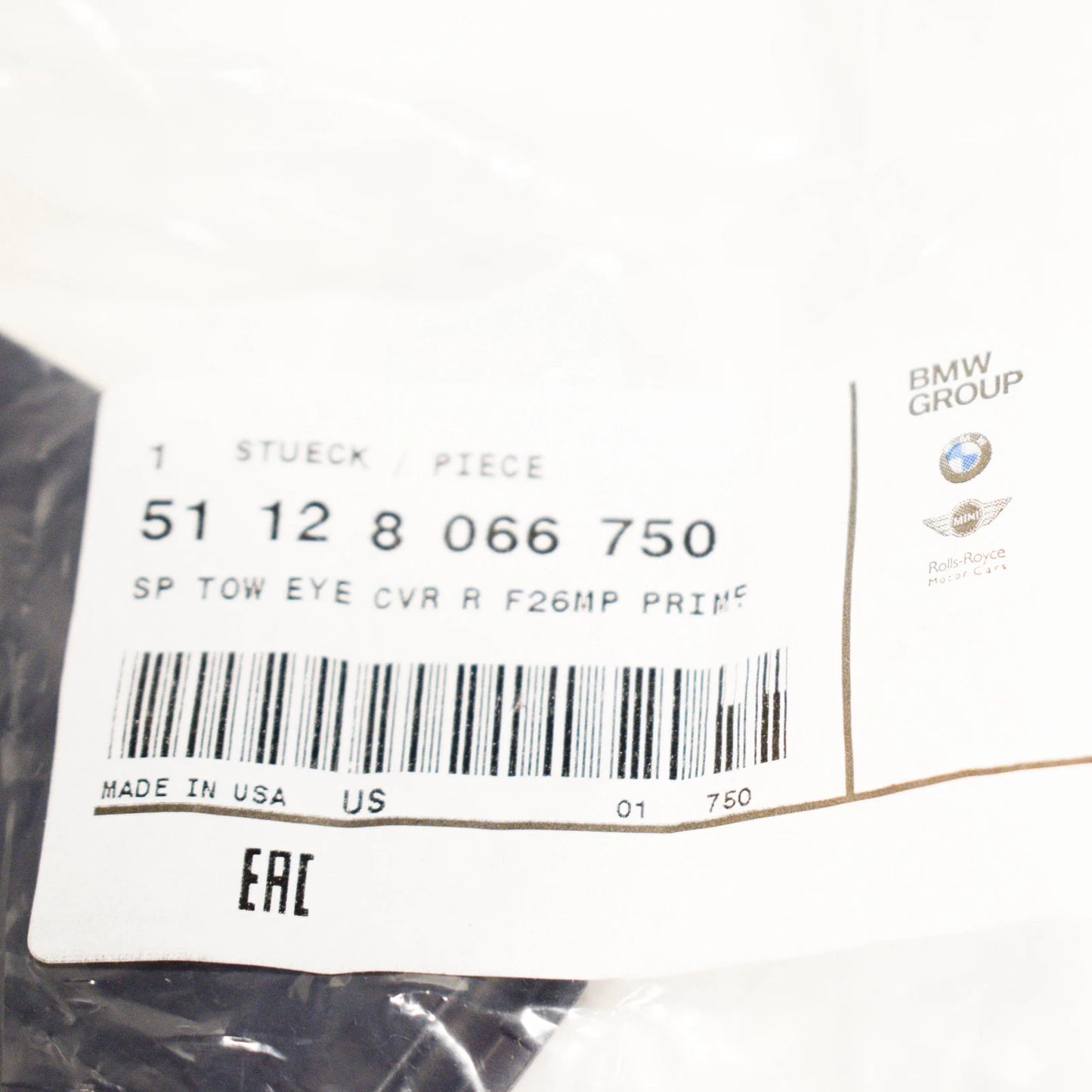 NEW BMW F26 X4 REAR BUMPER TOW HOOK EYE CAP COVER 51128066750 8066750 ORIGINAL