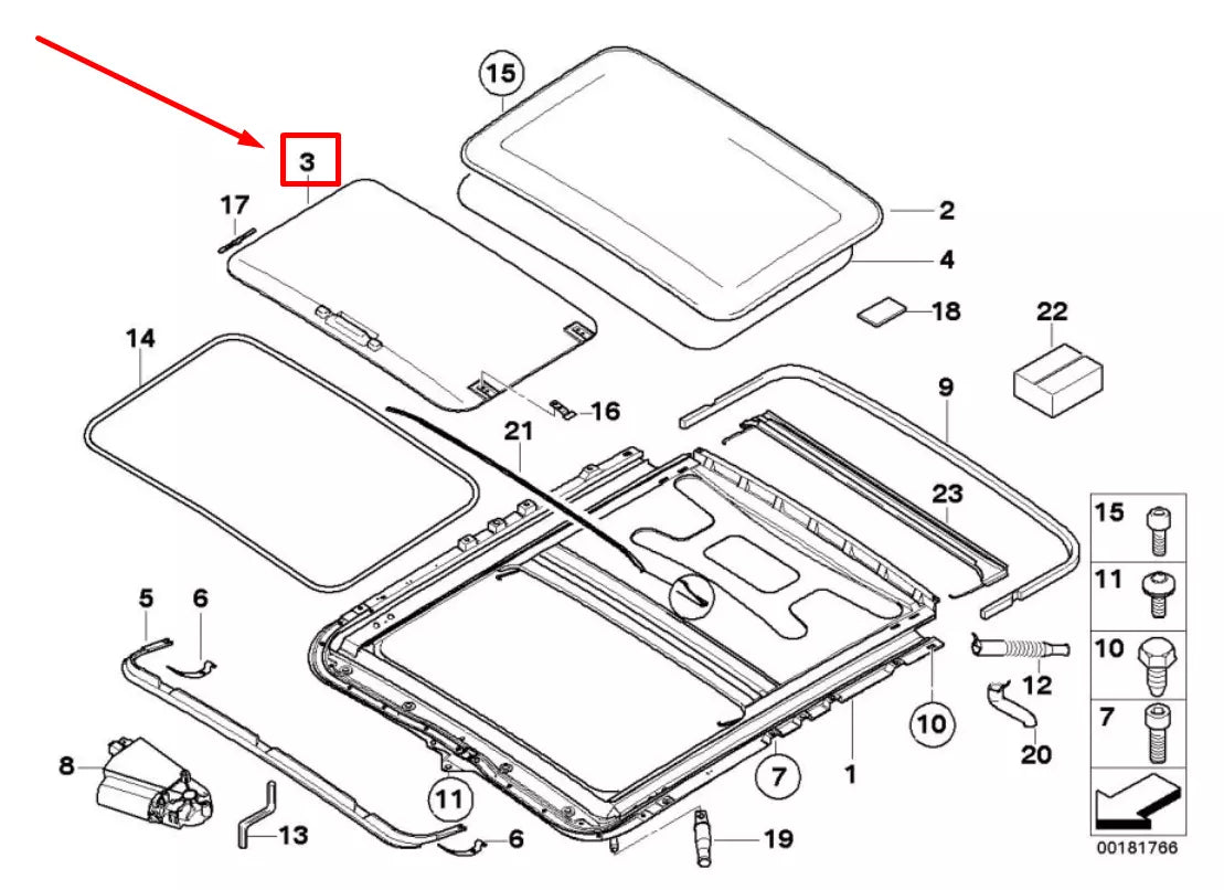 NEW BMW 3 E46 SUNROOF HEADLINER COVERING 54137134542 7134542 ORIGINAL