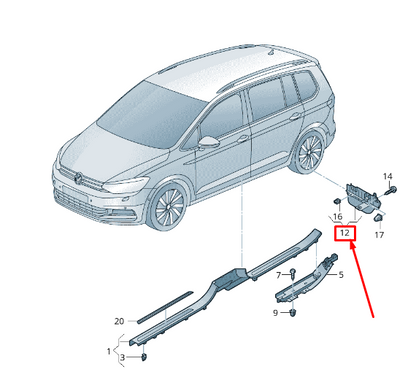 NEW VW TOURAN 5T REAR LEFT SIDE MEMBER TRIM 5TA854855 ORIGINAL
