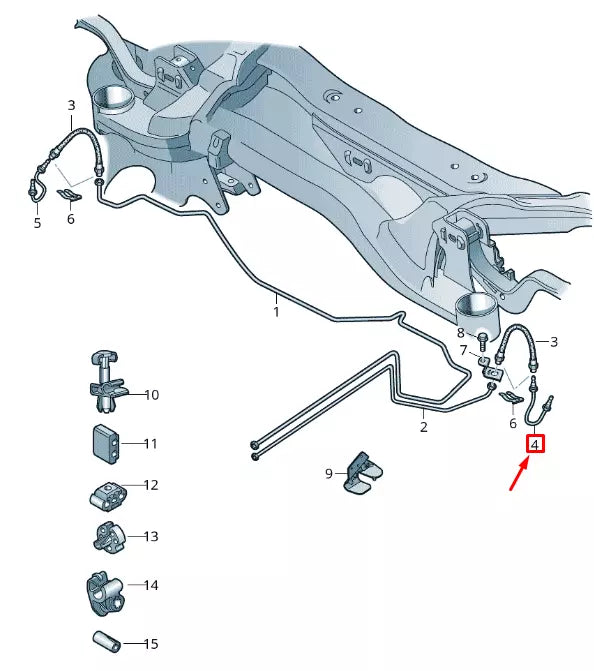 NEW VOLKSWAGEN CADDY 2K MK3 REAR LEFT BRAKE LINE 2K0611763D