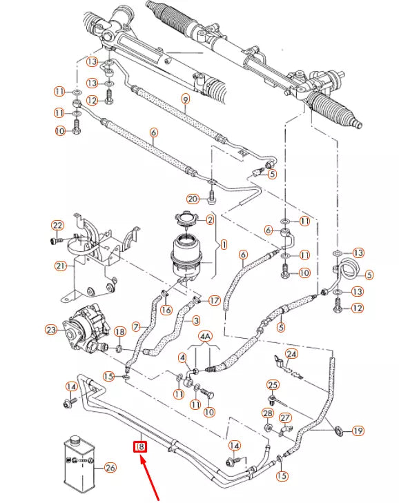 NEW AUDI A6 C6 POWER STEERING COOLING PIPE 4F0422885J ORIGINAL