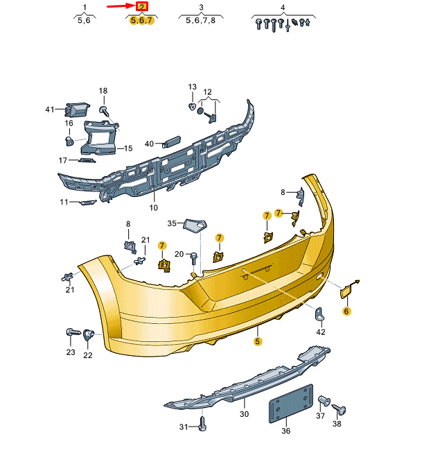 new audi tt fv mk3 rear bumper cover 8s0807067agru original