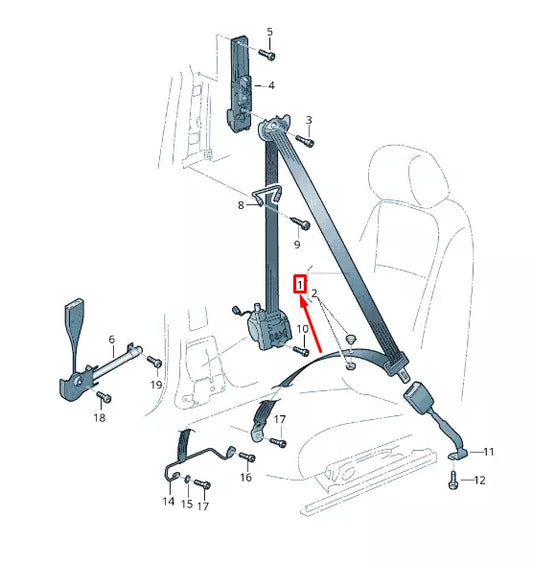 NEW VW GOLF VII 5G MK7 FRONT LEFT SEATBELT LHD 5G4857705MRAA ORIGINAL