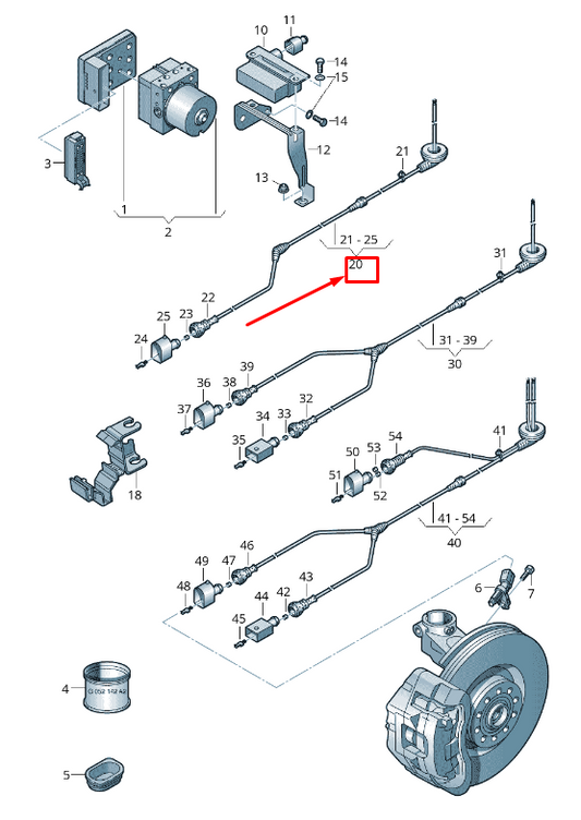 new skoda superb mk2 3t front right speed sensor wiring 1k0927903n original