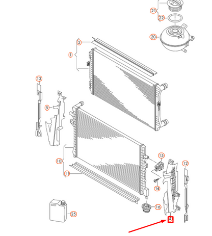 NEW VOLKSWAGEN GOLF MK7 RADIATOR LEFT AIR GUIDE 5G0121283AC ORIGINAL