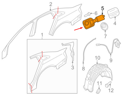 NEW AUDI A4 B8 FUEL FILLER CAP COVER 8K0809999A ORIGINAL