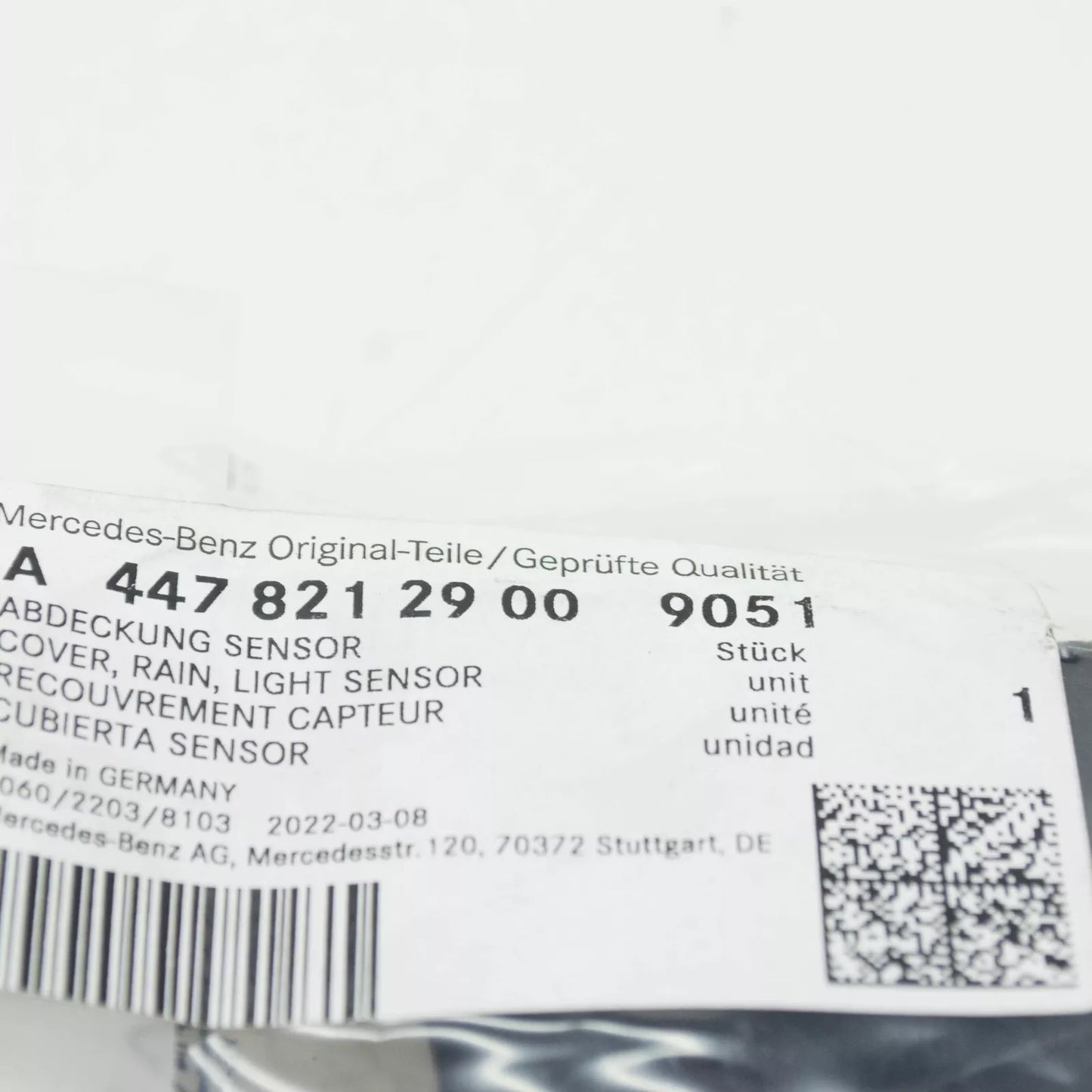 NEW MERCEDES-BENZ VITO W447 RAIN LIGHT SENSOR COVER A44782129009051 ORIGINAL