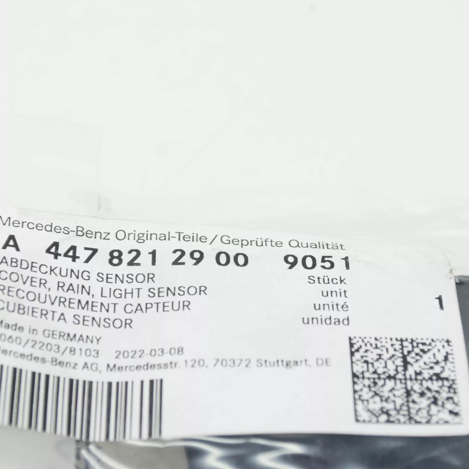 NEW MERCEDES-BENZ VITO W447 RAIN LIGHT SENSOR COVER A44782129009051 ORIGINAL