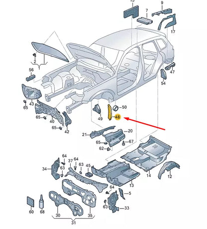 NEW VW TOUAREG 7P MK2 FRONT LEFT WING INSULATION 7P6864235D