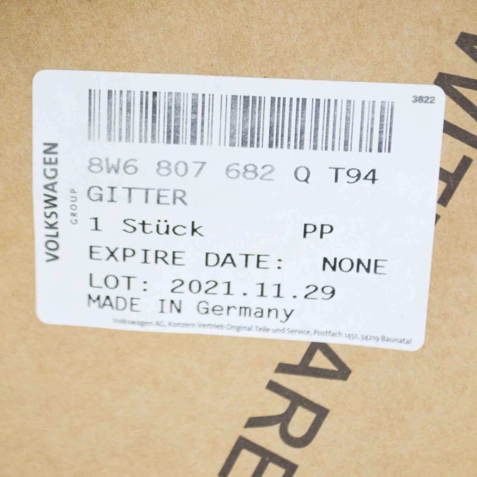 NEW AUDI RS4 B9 FRONT RIGHT AIR GUIDE GRILLE 8W6807682QT94