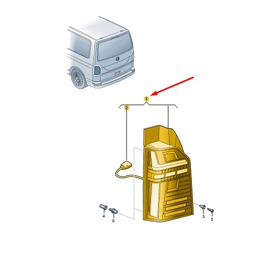 NEW VW TRANSPORTER MULTIVAN T6 REAR LEFT TAILLIGHT 7LA945207C ORIGINAL