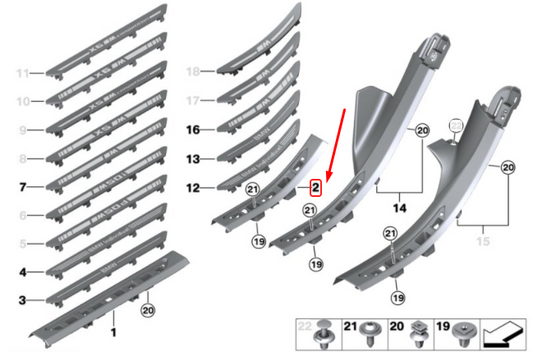 new bmw x5 g05 rear left entrance cover strip 7953929 51477953929 original