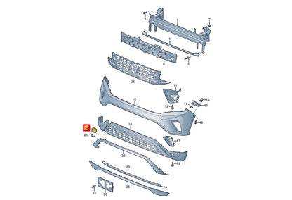 NEW VOLKSWAGEN ATLAS CA1 FRONT BUMPER TOW EYE COVER 3CM8071859B9 ORIGINAL