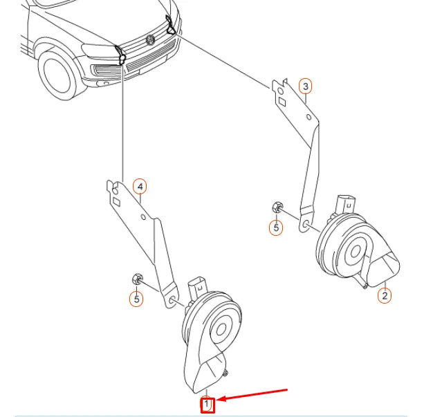 NEW VOLKSWAGEN TOUAREG 7P LOW TONE FANFARE 7P6951221A ORIGINAL
